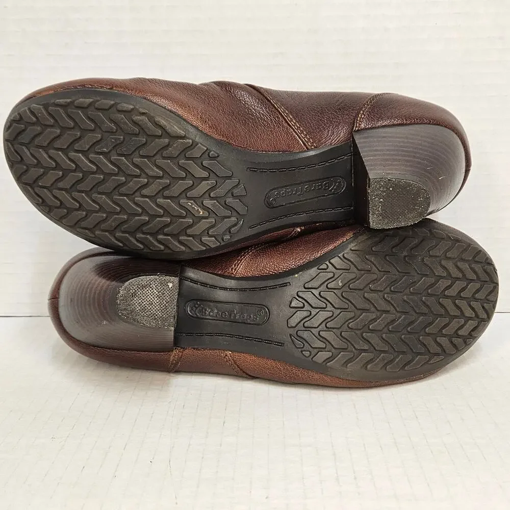 BARETRAPS Brown Leather Tyley Stacked Cone Heel‎ Booties Size 6.5 M